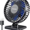 Gaiatop USB Desk Fan – Ultra-Quiet, Portable Mini Fan for Office, Home & Travel (3 Speeds, Adjustable, Blue)