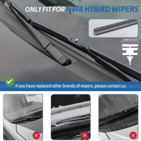 ASLAM 8.5mm Wiper Blade Refills - Graphite Coated Natural Rubber Refill Replacement for 26" Toyota Hybrid Windshield Wipers (Pack of 2)