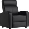 Yaheetech Push Back Recliner Chair – Overstuffed PU Leather Armchair with Lumbar Support & High-Density Sponge – Living Room Theater Seating