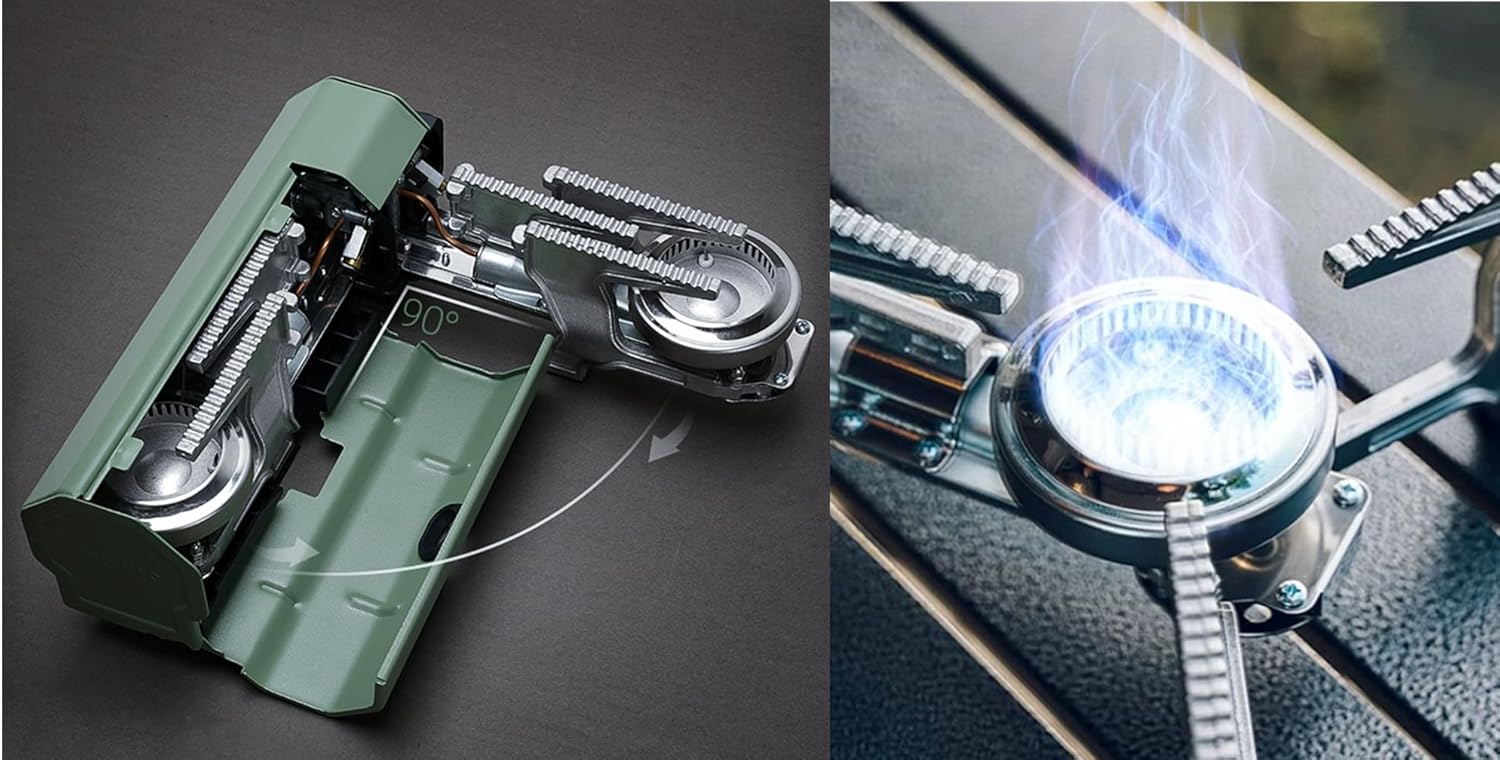 ONLYFIRE GS330 Portable Butane Camp Stove with Piezo Ignition & Carry Bag – Ultra-Compact 3,900W Foldable Backpacking Stove with Integrated Bottle Opener for Hiking, RV Travel, and Emergency Kits