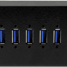 StarTech.com 10-Port Industrial USB 3.0 Hub - Metal High-Speed Data Splitter with 60W Power Adapter, 350W Surge Protection, ESD Defense & Din-Rail Mount (ST10300USBM)