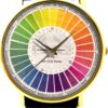 Color Wheel Leather Watch – Unique Handmade Unisex Design with Genuine Leather Strap