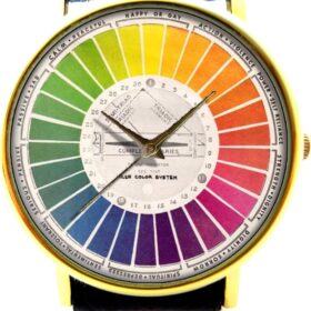 Color Wheel Leather Watch – Unique Handmade Unisex Design with Genuine Leather Strap