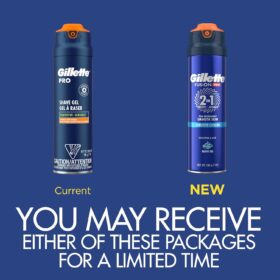 Gillette PRO 2-in-1 Shaving Gel for Men – Cool to Soothe, Hydrates & Protects – 7oz (ProGlide Sensitive Formula)