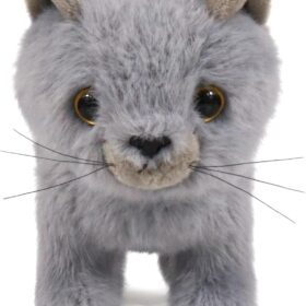 Ice King Bear Fluffy Little Cat Stuffed Animal Plush Toy - Soft & Cuddly Gray Kitten, 6 Inches