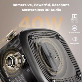 ONOAYO ONO5Pro Smart 4K Projector with WiFi Bluetooth – 2000 ANSI, 40W Dolby Audio, Official Netflix Licensed, Auto Focus for Outdoor & Indoor Movies