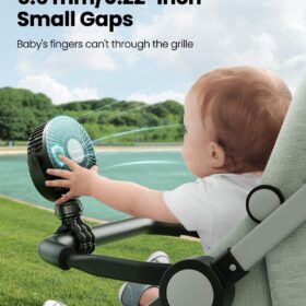 Gaiatop Portable Stroller Fan – Rechargeable Clip-On Fan with Flexible Tripod, 360° Rotation, Ultra-Quiet Baby Safe Design for Car Seat, Crib, and Travel
