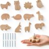 Youuys Wooden Animal Cabinet Pulls – 12-Piece Hand-Carved Wildlife Knob Set for Dressers, Drawers, & Kids' Room Furniture