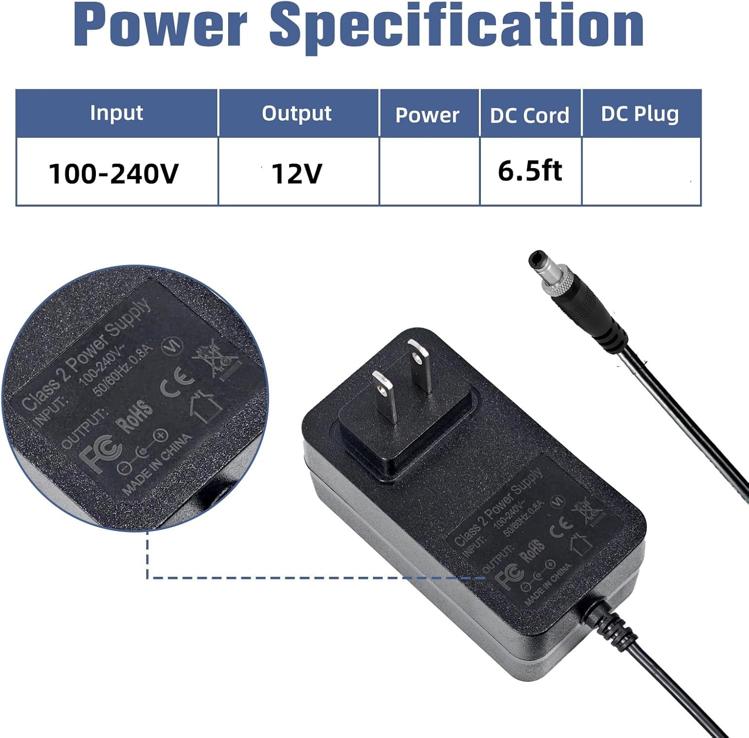 12V Power Supply Cord Compatible with Mackie ProFXv3 Series Mixers | High-Speed Replacement Adapter for ProFX6v3, ProFX10v3, ProFX12v3, ProFX22v3