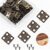 30 Pcs Miniature Butt Hinges with Screws - 13x12mm Antique Bronze Iron Hardware for Jewelry Boxes, Small Cabinets & DIY Wood Crafts