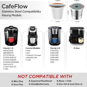 Noalto Reversible Stainless Steel K Cups – Universal Refillable Coffee Pods Compatible with Keurig 1.0 & 2.0 Brewers (2 Pack)