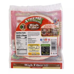 Ole Mexican Foods Xtreme Wellness High Fiber Low Carb Tortilla Wraps – Keto Friendly, 50 Calories, 8-Inch (32 Count, Pack of 2)