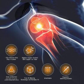 Copper Knee Compression Sleeves for Pain Relief - 2 Pack Knee Braces for Arthritis, Joint Support & Sports Recovery (Large)