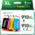 Kolor Expert 910XL Ink Cartridges Replacement for HP 910 XL - High Yield 4-Pack Combo (1 Black, 1 Cyan, 1 Magenta, 1 Yellow) Compatible with HP OfficeJet Pro 8025e, 8022e, 8015e, 8035e & More