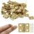 50Pcs Miniature Brass Hinges for DIY Projects, Jewelry Boxes, and Dollhouses | Solid Copper Butt Hinges with Screws (0.31" x 0.39")
