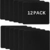 12-Pack Premium Black Mouse Pads with Stitched Edges – 3mm Non-Slip Gaming & Office Mousepads (10.2 x 8.3 Inches)