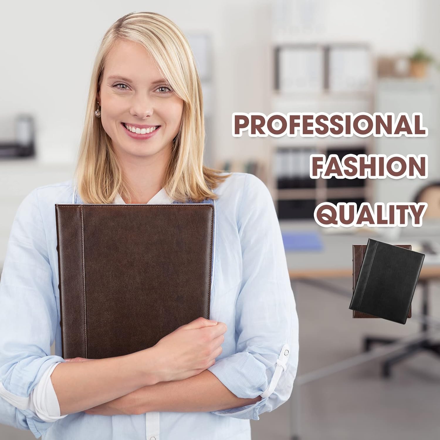 Marspark Vintage Leather 3-Ring Binder (2-Pack) – 1 Inch Hardback Organizer for Letter Size Paper – Antique Book Style with Inner Pockets (Brown, Black)