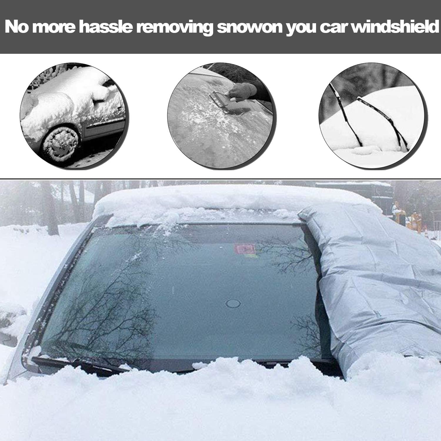 Extra Large All-Season Windshield Snow Cover with Mirror Protection - Waterproof Frost & Sun Guard for Cars, Trucks & SUVs
