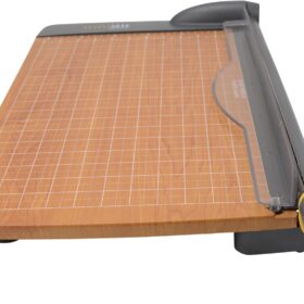 Westcott TrimAir 18" Guillotine Paper Cutter – Titanium-Bonded Blade, Wood Base, Commercial Grade Trimmer for Office & Classroom