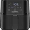 Chefman 4 Quart Digital Air Fryer: Compact Hi-Fry Black Touchscreen Cooker with Nonstick Dishwasher Safe Basket