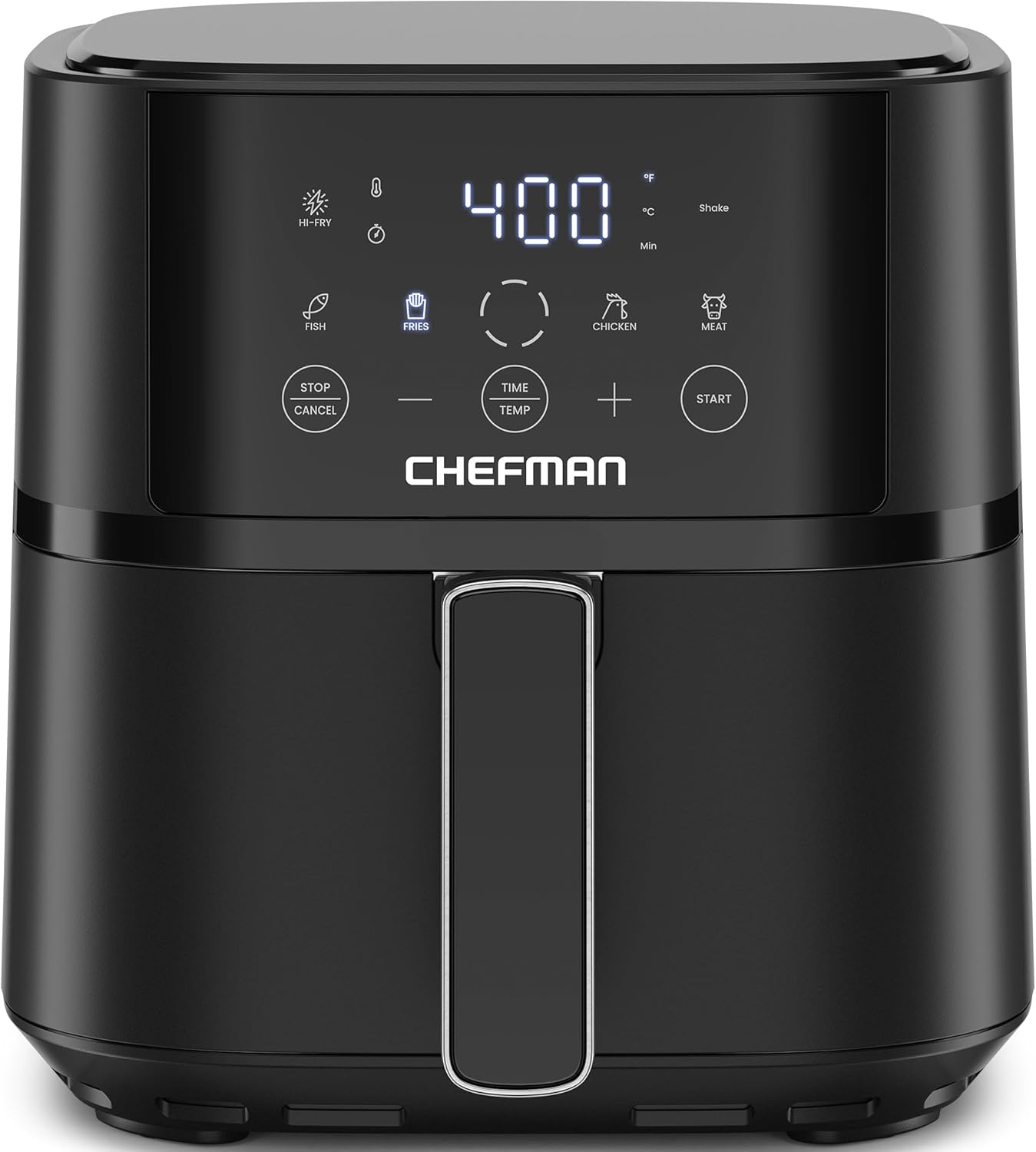Chefman 4 Quart Digital Air Fryer: Compact Hi-Fry Black Touchscreen Cooker with Nonstick Dishwasher Safe Basket