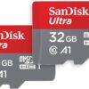SanDisk Ultra 32GB MicroSDHC Memory Card Bundle (2x 32GB) with Adapter - UHS-I Class 10 - SDSQUA4-032G-GN6MT