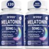 NEVISS 50mg Melatonin for Adults - Extra Strength 9-in-1 Sleep Support with Magnesium Glycinate, Ashwagandha & Vitamin D3 - Fast Dissolve Sublingual Tablets, Vegan, Sugar-Free (120 Count)