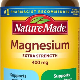 Nature Made Magnesium Oxide 400 mg Softgels – Extra Strength Muscle, Nerve, Heart & Bone Support – 110 Day Supply