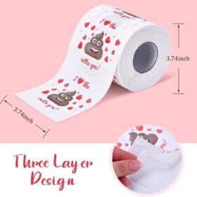 Funny Toilet Paper - 'I Love the Crap Out of You' - Unique Valentine's Day Gifts for Him or Her, Romantic Gag Gift & Party Decor