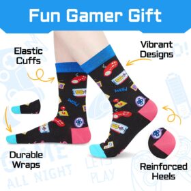 Women's Novelty Crew Socks - Cute Horror Movie & Gamer Gifts for Girls