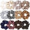 12-Pack Premium Satin Silk Scrunchies for Women & Girls – Soft, No-Damage Hair Ties & Ponytail Holders (Multi-Color, 4.5 Inch)