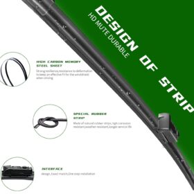 Front & Rear Wiper Blades Set for Subaru Ascent (2019-2023) – 26-Inch Driver, 20-Inch Passenger, 14-Inch Rear – OEM Quality All-Weather Beam Blades
