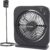 AMACOOL 12-Inch Portable Box Fan – Ultra-Quiet 3-Speed Desktop Air Circulator with 270° Pivot, 8-Hour Timer, and AC Adapter (Black)