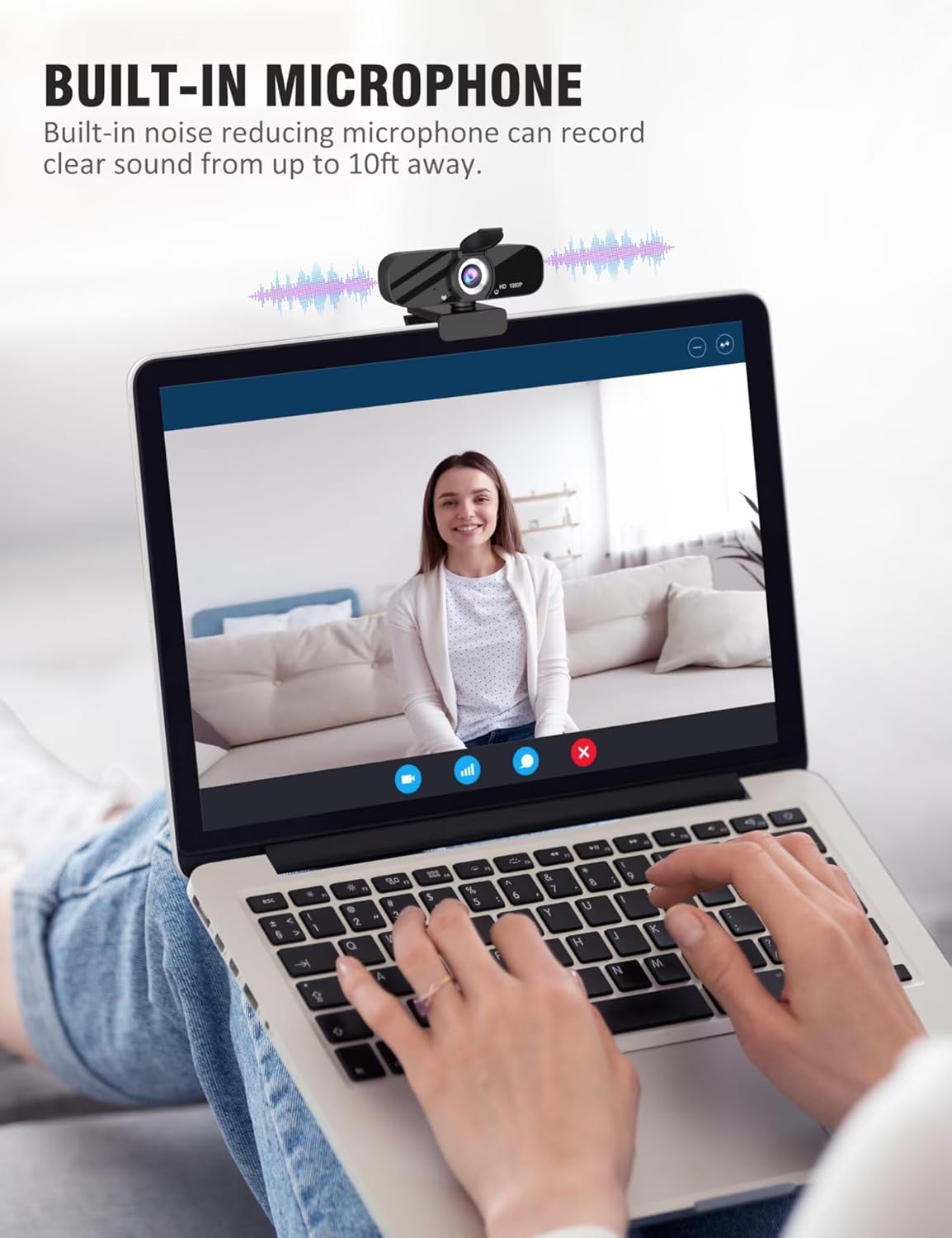 Tewiky 1080P Full HD Webcam with Microphone, Privacy Cover & Tripod – Plug & Play USB Web Camera for PC, Laptop & Desktop