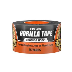 Gorilla Tape Black, 2.88 inch x 25 Yards, Heavy Duty Duct Tape, Weather Resistant, 3X Stronger (Pack of 1)