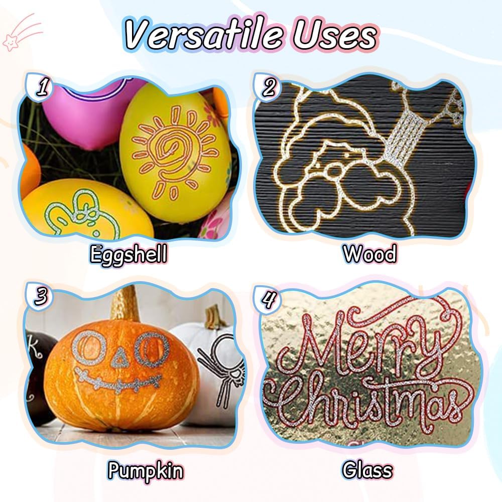 Dual-Line Outline Markers Set – 18 Color Metallic Glitter Pens for Scrapbooking, Greeting Cards & DIY Crafts