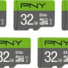 PNY Elite 32GB microSDHC Memory Card - 5 Pack, Class 10 UHS-I U1, Up to 100MB/s, Full HD Video for Smartphones, Drones & Cameras