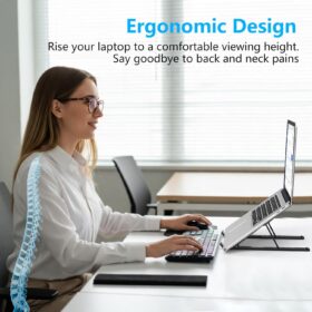 Portable Adjustable Laptop Stand – Ergonomic Foldable Riser & Cooling Holder for 10-15.6 Inch Notebooks