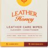 Leather Honey Leather Wipe Kit - 10 Count: Ready-to-Use Cleaner & Conditioner for Furniture, Car Seats, Bags & Shoes
