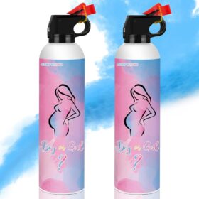 Color Burst Gender Reveal Fire Extinguishers – 2 Pack Large Capacity Confetti Cannons – Biodegradable Blue Powder for Baby Boy Party Decorations & Photos