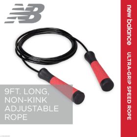 New Balance Speed Jump Rope – 9-Foot Adjustable Cable, Tangle-Free Design with Ultra-Grip Handles for CrossFit, Boxing, and Cardio
