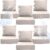 6-Piece Set 6" Ultra-Thick Outdoor Patio Cushions – 24"x24" High-Density Waterproof Seat & Back Cushions with Removable Olefin Covers (Beige)