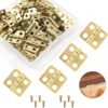 30-Pack Retro Brass Butt Hinges (13x12mm) – 180° Miniature Hardware with Screws for Wooden Jewelry Boxes, Small Cabinets, & DIY Crafts