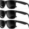 KALIYADI Polarized Sunglasses for Men & Women – Classic Matte Black Frame, UV400 Protection, 3-Pack Value Set