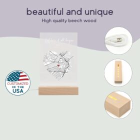 Personalized Where We Met LED Map - Custom Star Map Night Light & Picture Frame - Unique Romantic Couple Gift for Boyfriend, Girlfriend, Wedding & Anniversary