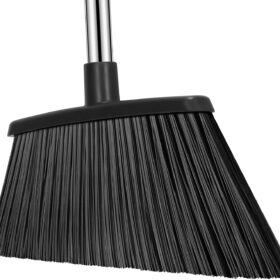 Heavy-Duty 55-Inch Outdoor Broom with 5-Layer Angle Bristles and Reinforced Stainless Steel Long Handle for Commercial, Patio, Garage, and Indoor Use