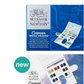 Winsor & Newton Cotman Water Colour Field Set: Compact Travel Box with 14 Half Pans & Brush