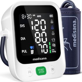 Medisana Premium Upper Arm Blood Pressure Monitor - Automatic Digital BP Machine with Large Color Display, 398 Memory Sets, Adjustable Cuff & Irregular Heartbeat Detection