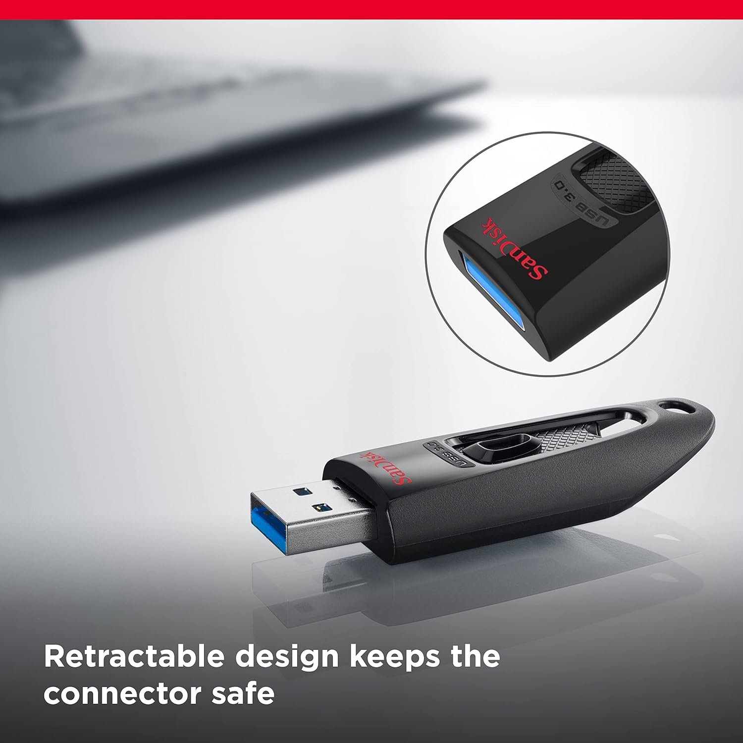 SanDisk 128GB Ultra USB 3.0 Flash Drive - High-Speed 100MB/s Portable Memory Stick, Black (SDCZ48-128G-GAM46)