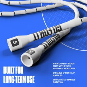 Sportbit Elite Beaded Jump Rope – Adjustable Tangle-Free Speed Cable for Boxing, CrossFit & Gym Workouts